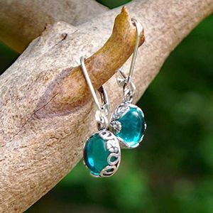 Recycled Vintage Mason Jar Sterling Silver Botanical Collection Earrings